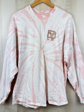 Disney World Parks Spirit Jersey Women’s Long Sleeve Pink Tie Dye Shirt Medium